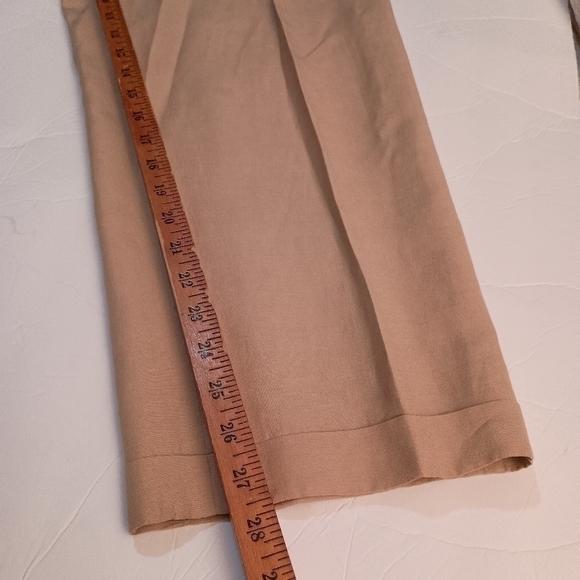 Talbot's Silk & Linen Blend Khaki Colored Pantsuit Size 12 - Picture 12 of 15